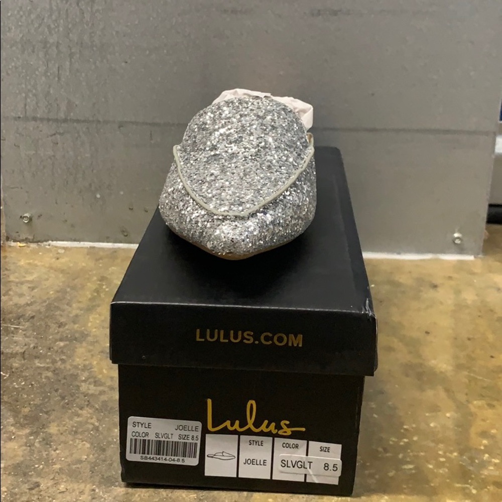 Glittery, silver mule